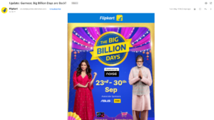 Flipkart Big Billion Days Email Example