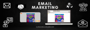 Email marketing visual with Flipkart campaign displayed on mobile and laptop screens, surrounded by digital marketing icons, showcasing multichannel outreach.